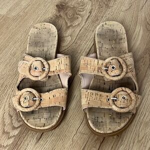 Kate Spade New York Rhodes Cork Double Buckle Slide Sandals Women's Size 8